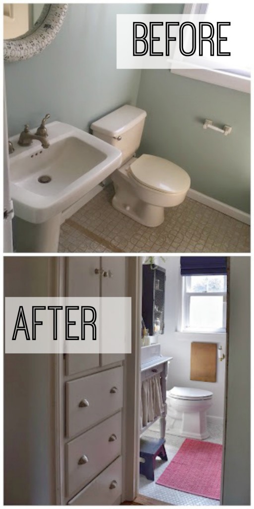 Bathroom remodel before and after