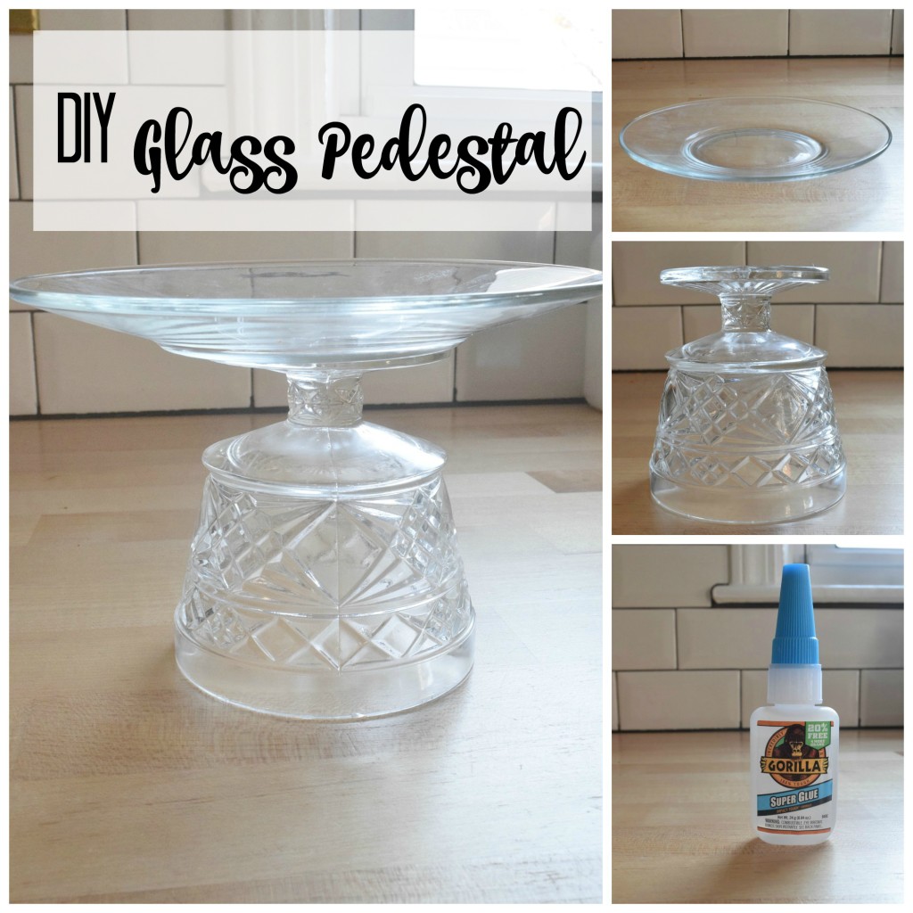 easy DIY project glass pedestal