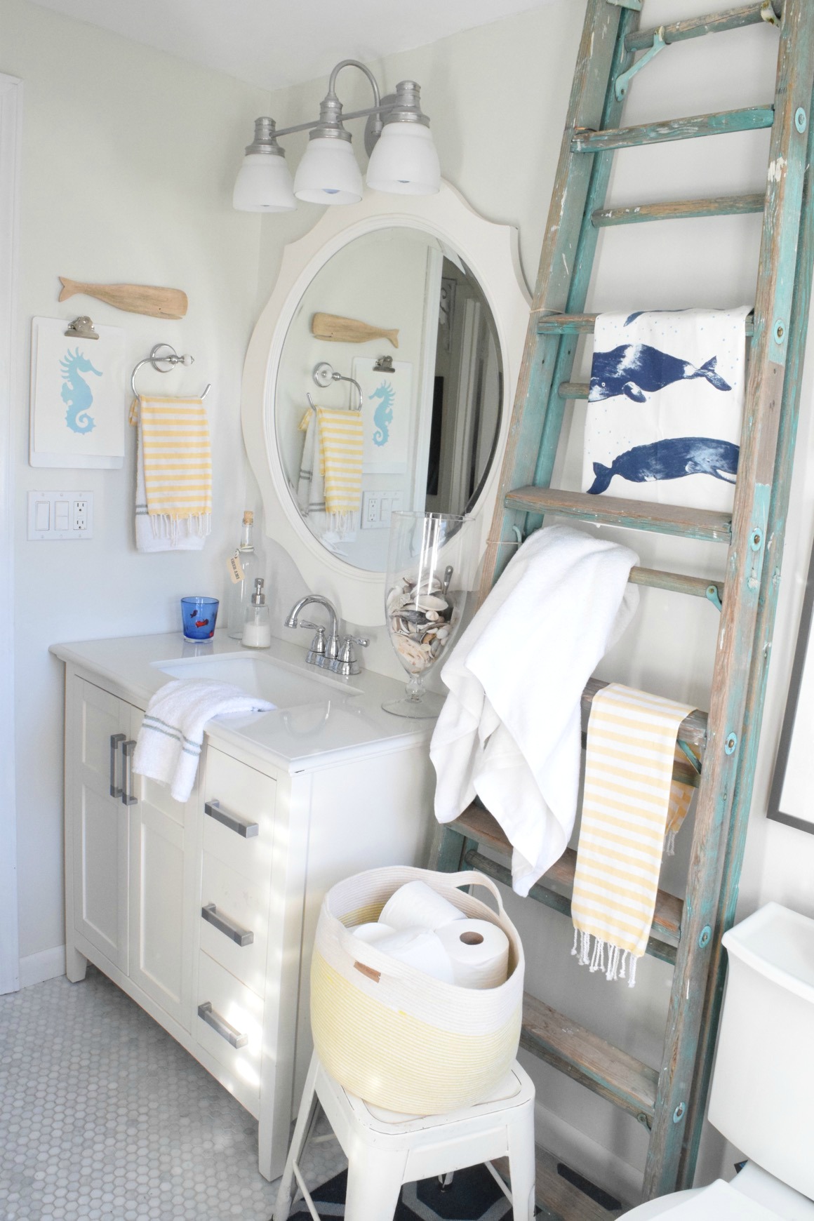 Bathroom remodel before and after nautical