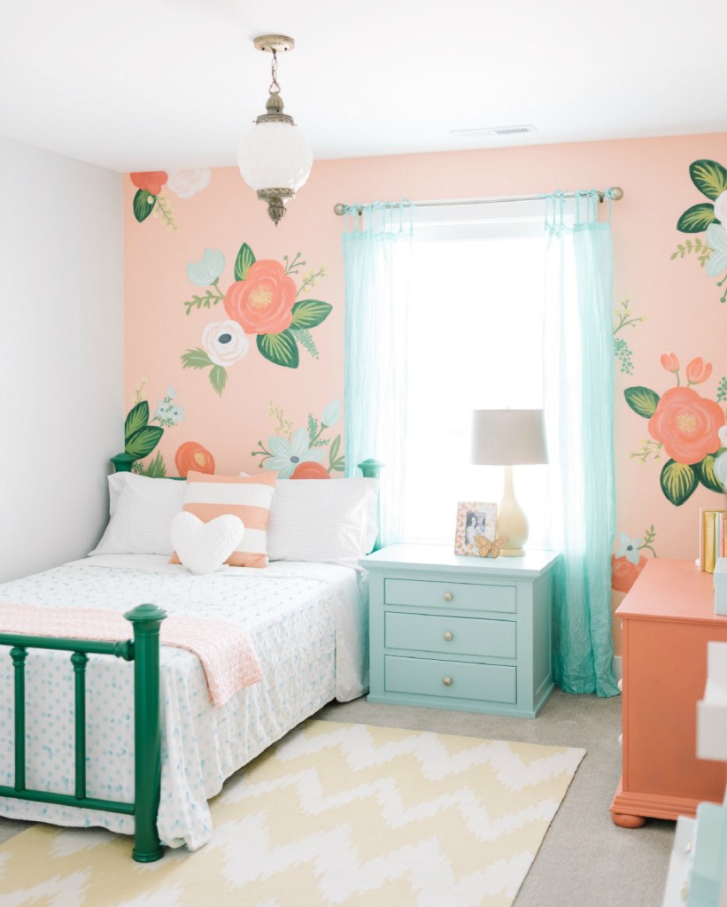 kids space with hand painted wall-paper