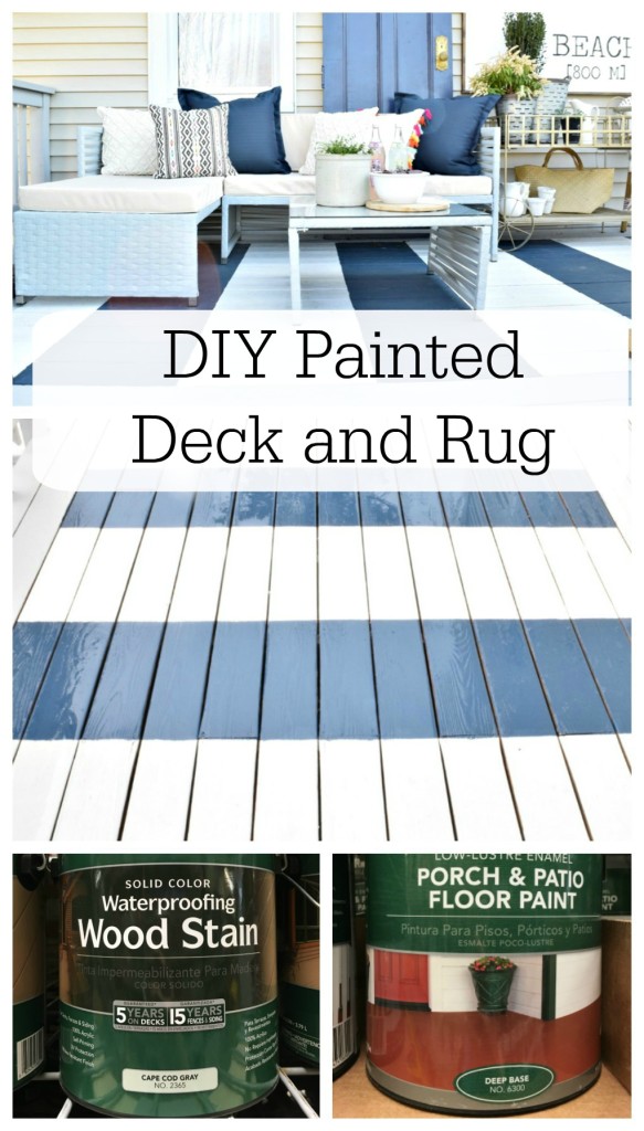 DIY back yard deck painting and decor