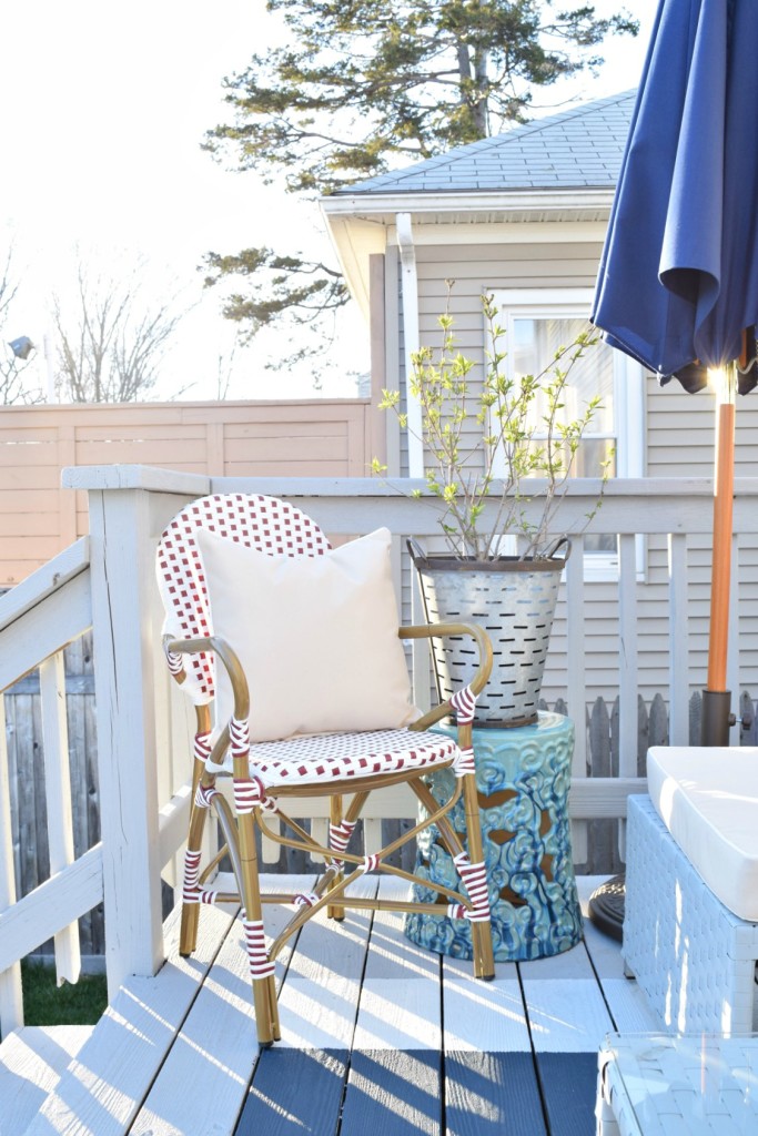 backyard ideas and painted deck remodel
