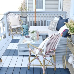 backyard ideas and painted deck remodel