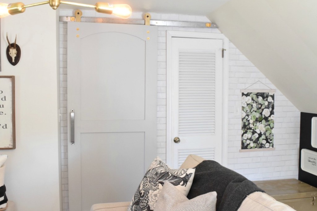 Sliding Barn Track Door in a Tiny House Space Saver