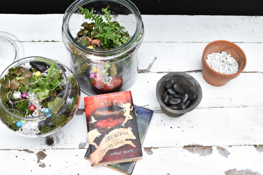 Supplies and how to make a DIY glass terrarium. Serbian and the twisted staff book review