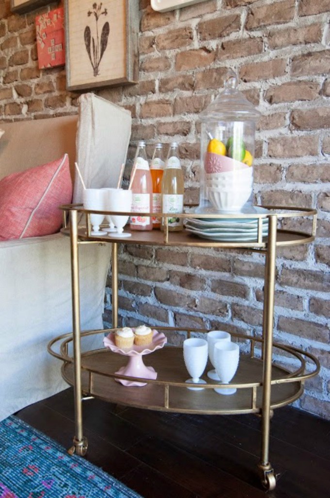 Bar cart and Tea cart serving station ideas and how to style