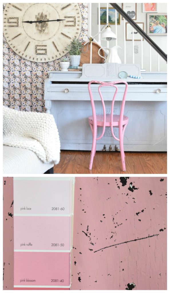 Pink Paint- Benjamin Moore Pink Ruffle 2081-50 Perfect Pink Painted Chair
