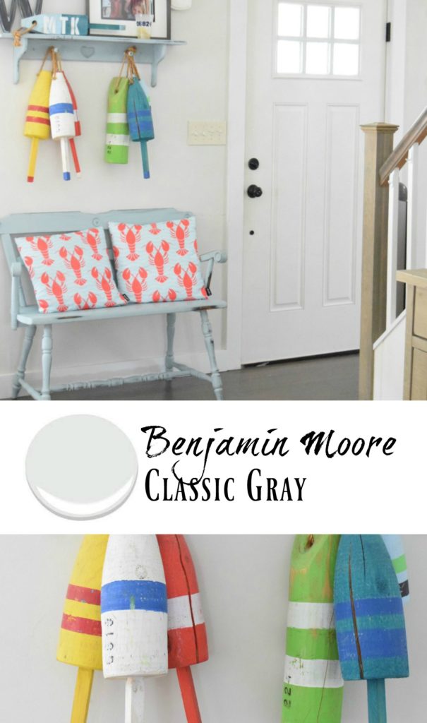 New England Home- Kitchen Tour- Paint Benjamin Moore- Classic Gray Paint