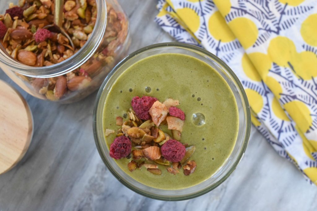 Smoothie Recipe- Healthy Smoothie Recipe with Spinach and Paleo Granola