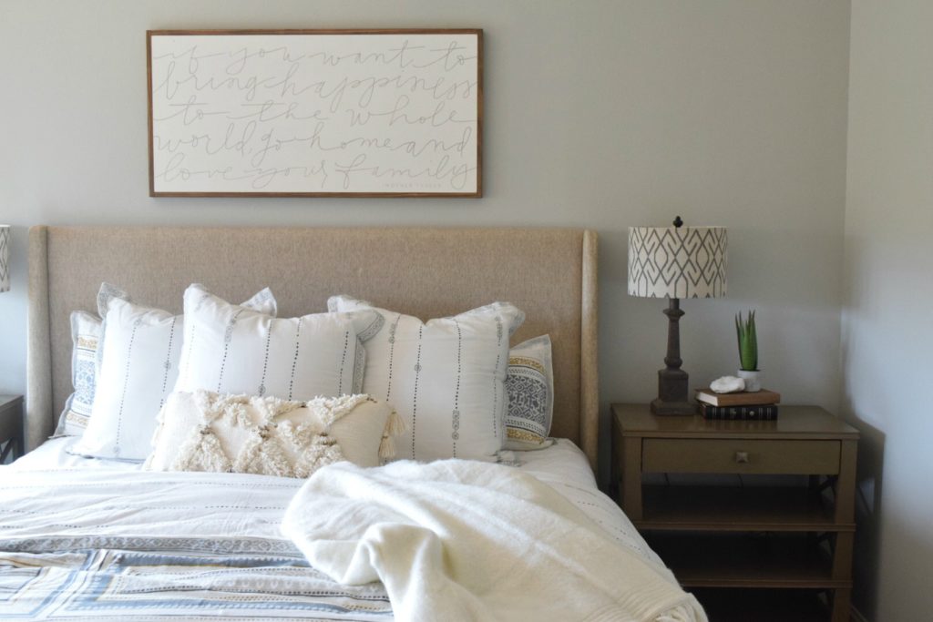 Master Bedroom Refresh Painted in Light Gray