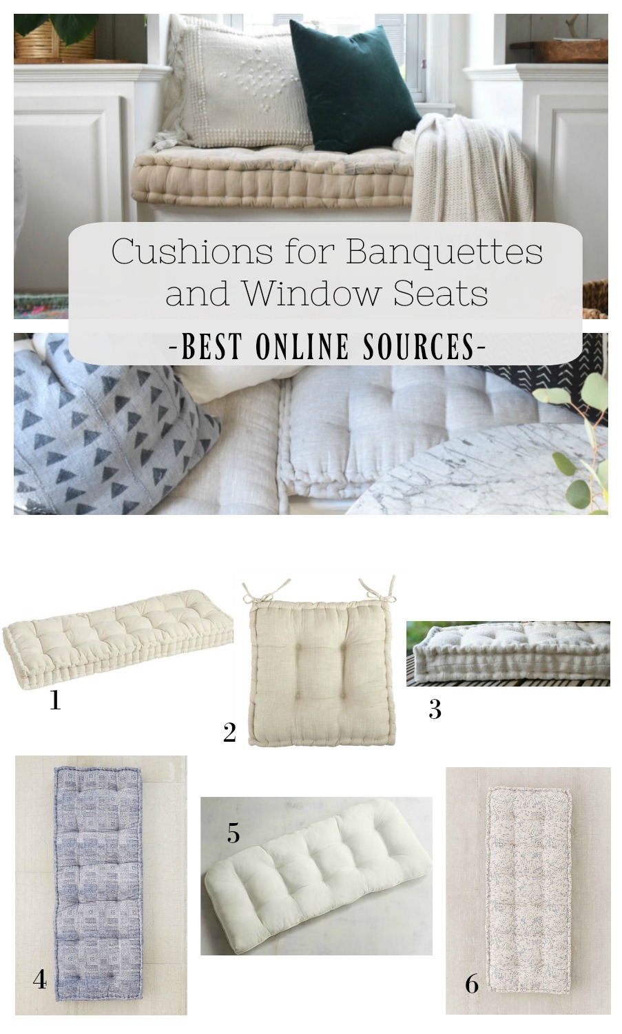 Cushions for Banquettes and Window Seats- Online Sources