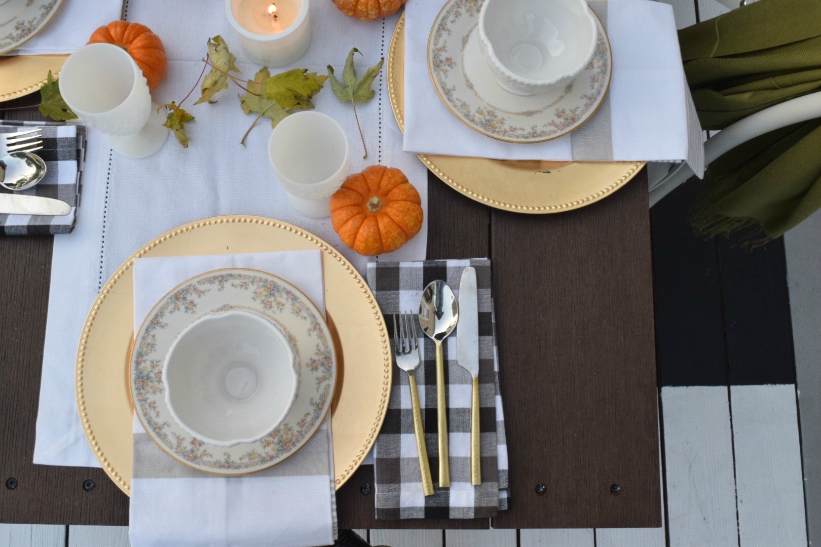 Fall Table Setting- Simple Using What You Have