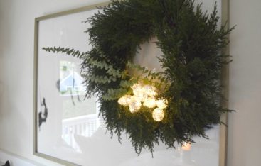 Christmas Decor- Christmas Garland above Window- Small Kitchen
