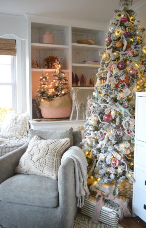Christmas Tree in our Small Family Room - Nesting With Grace