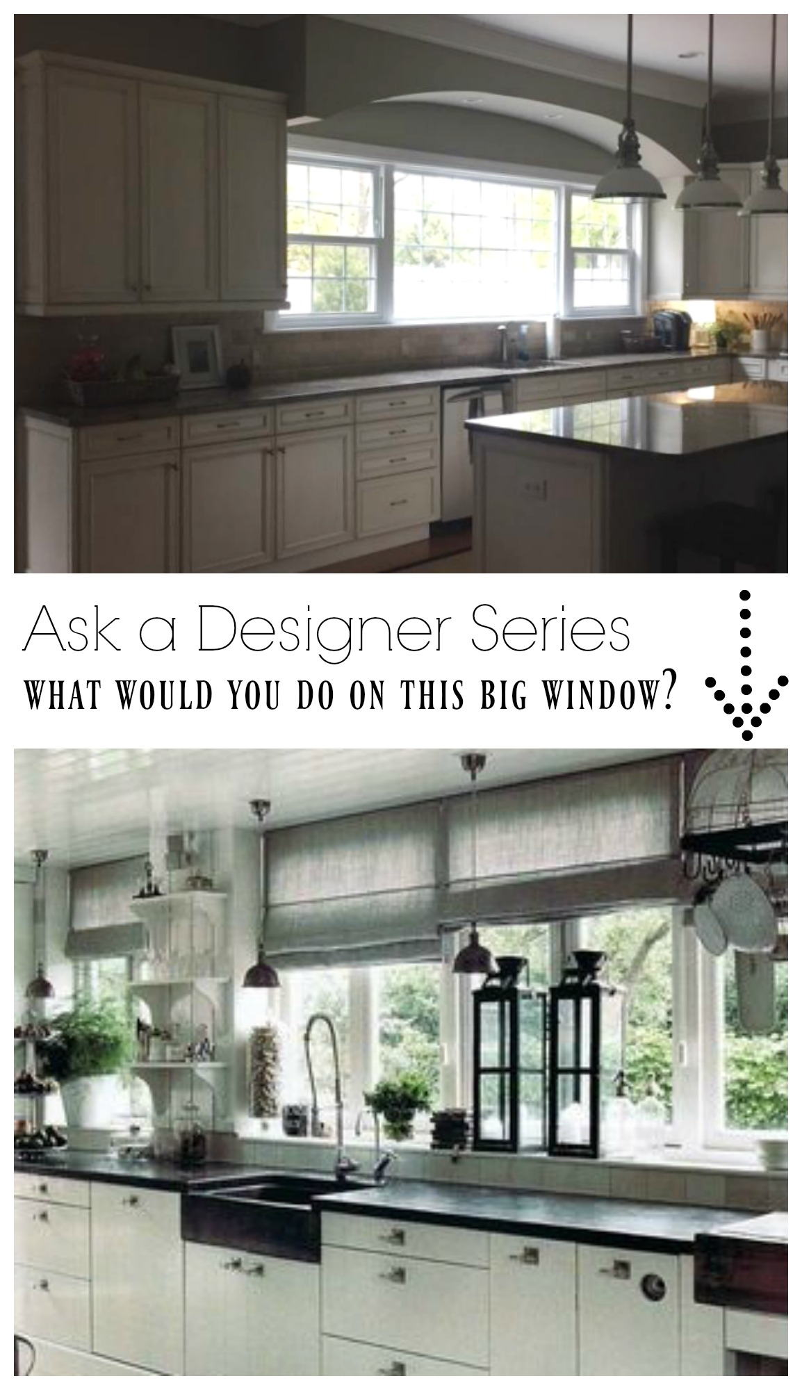 Ask a Designer Series- What would you do on this large Kitchen Window?