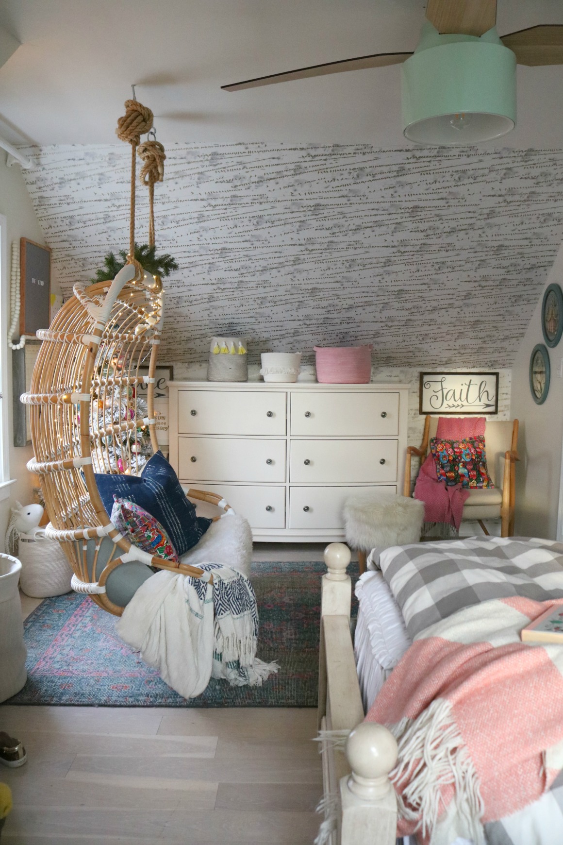 Christmas Decor in a Small Cape- Girls Shared Bedroom 0332