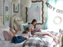 Christmas Decor in a Small Cape- Girls Shared Bedroom