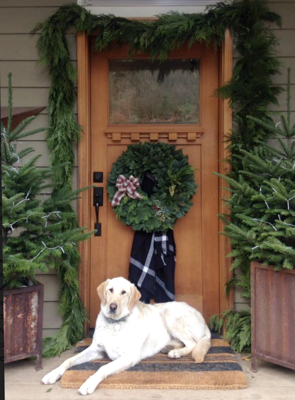 Christmas Front Door Ideas- Layerd Doormat