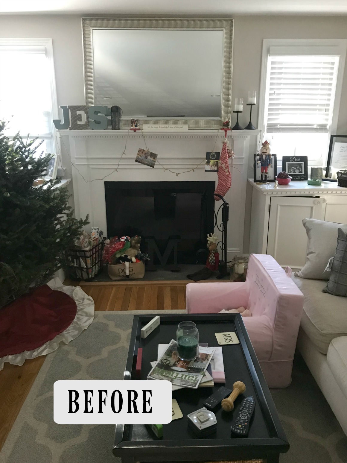BEFORE- Fireplace Makeover- DIY and Target Decor