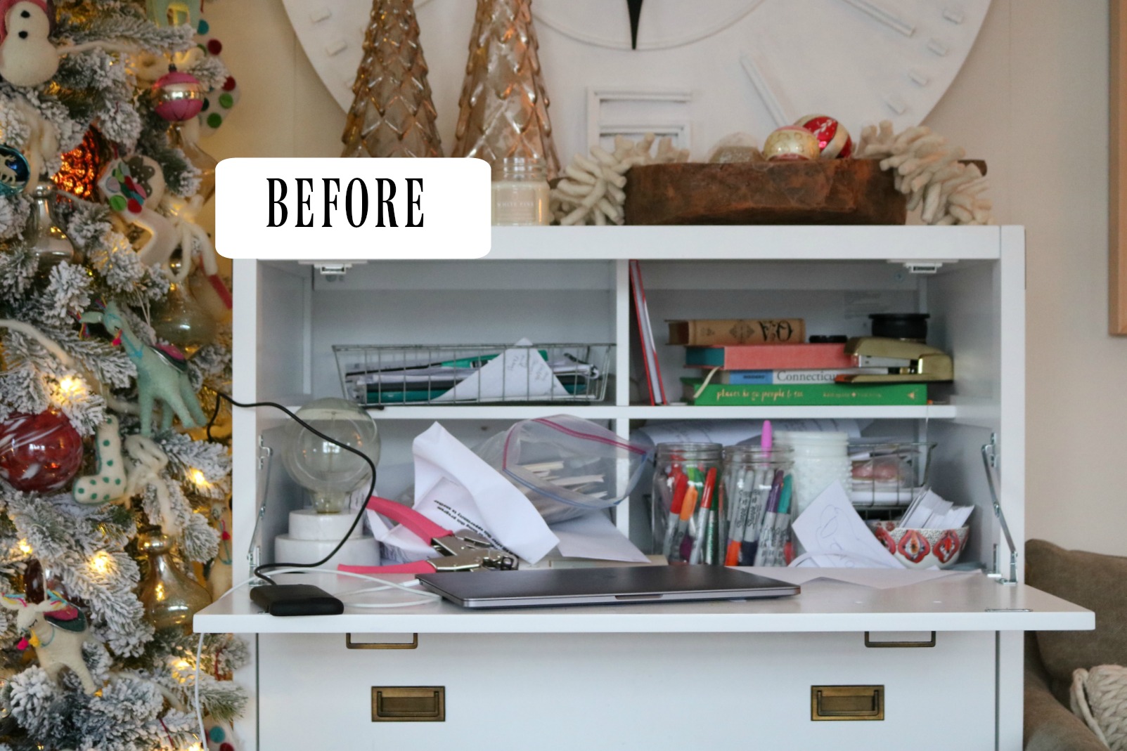 How to Manage Cords and Papers- Organizing Small Spaces