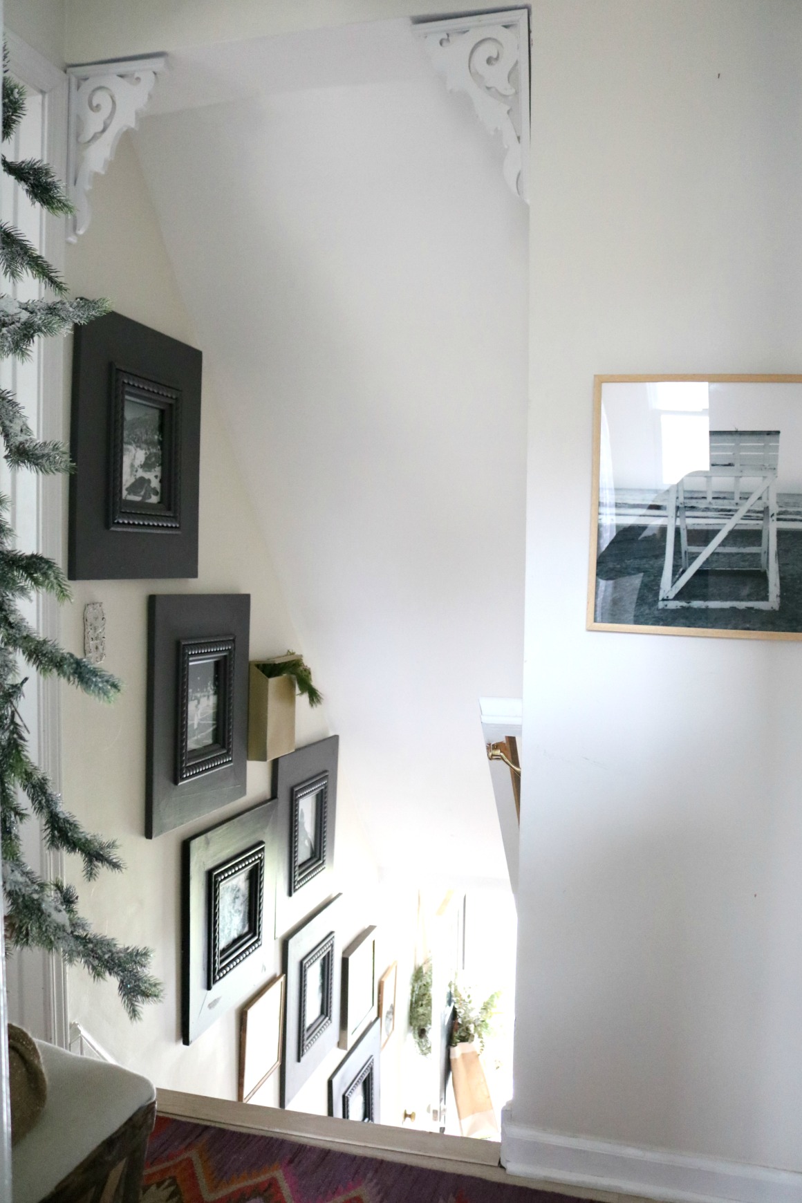 \My Experience with Milk Paint on Frames up the Stairs