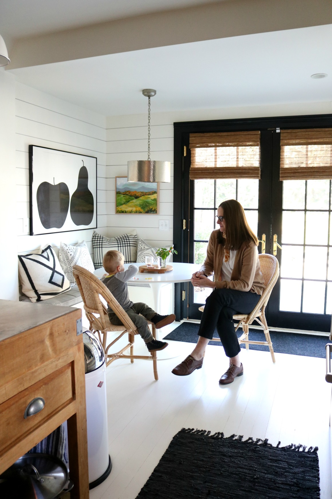 A Black and White Modern meets Vintage Connecticut Home Tour