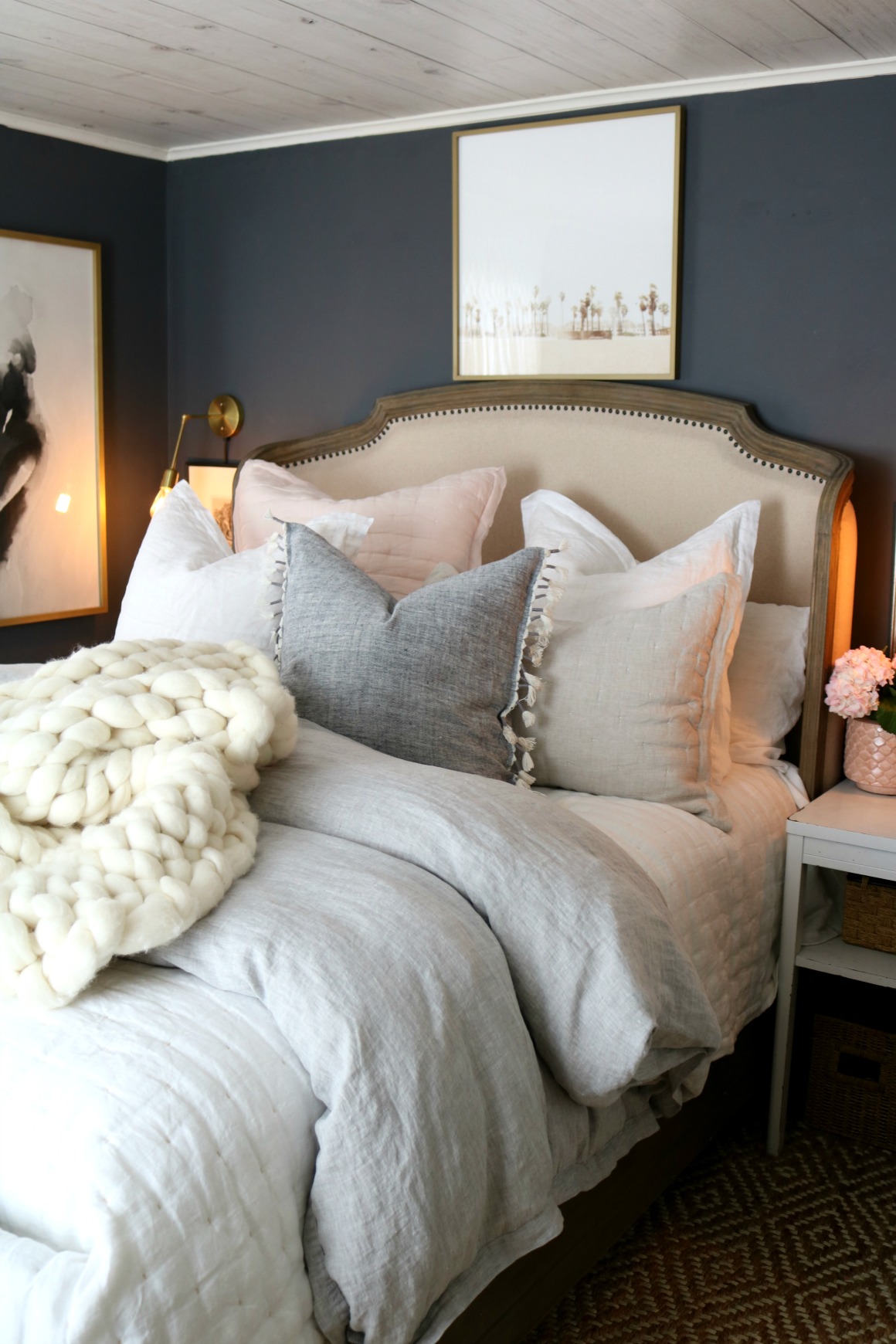 How to Make your Bedding Fluffy and our new Bedding - Nesting With Grace