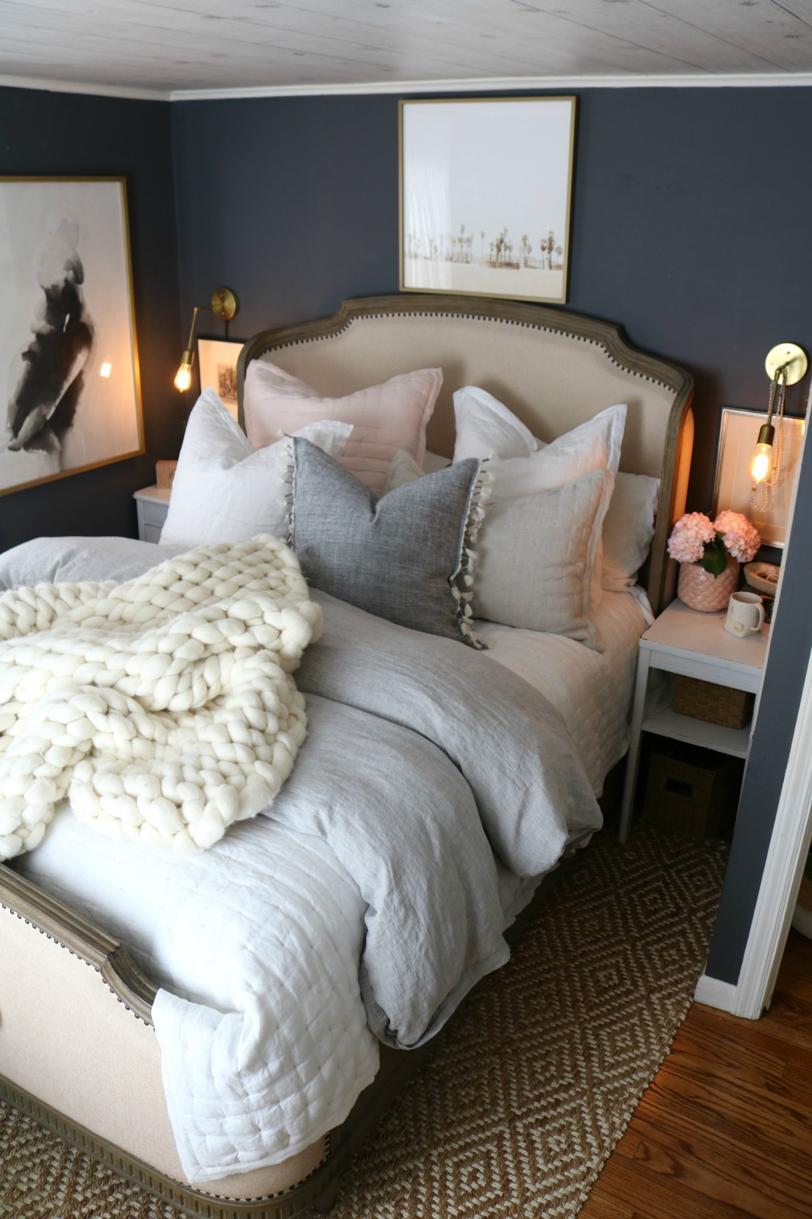How to Make your Bedding Fluffy and our new Bedding - Nesting With Grace