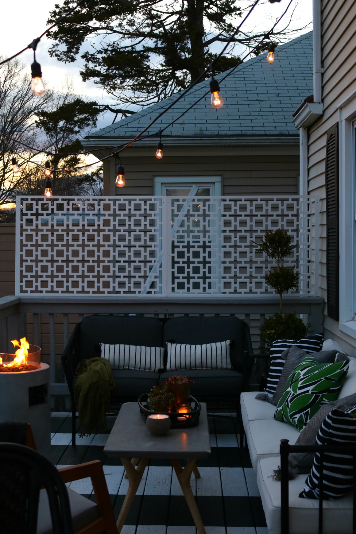 How to hang Outdoor Patio Lights and Privacy Screen