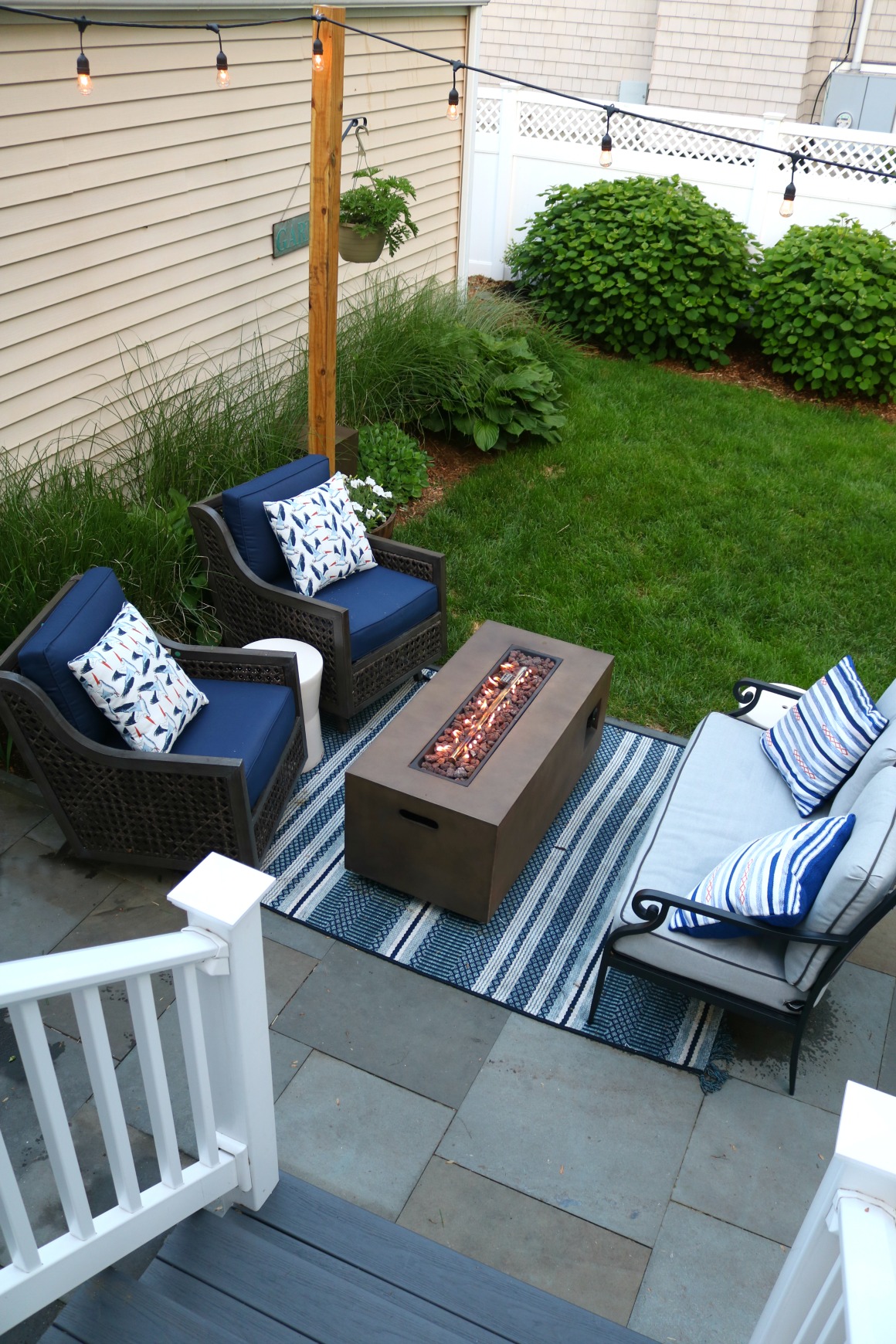 garden set with fire pit on Backyard Patio Outdoor Furniture For Small Spaces Nesting With Grace