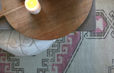 Eclectic Family Room New Area Rug with Touches of Pink