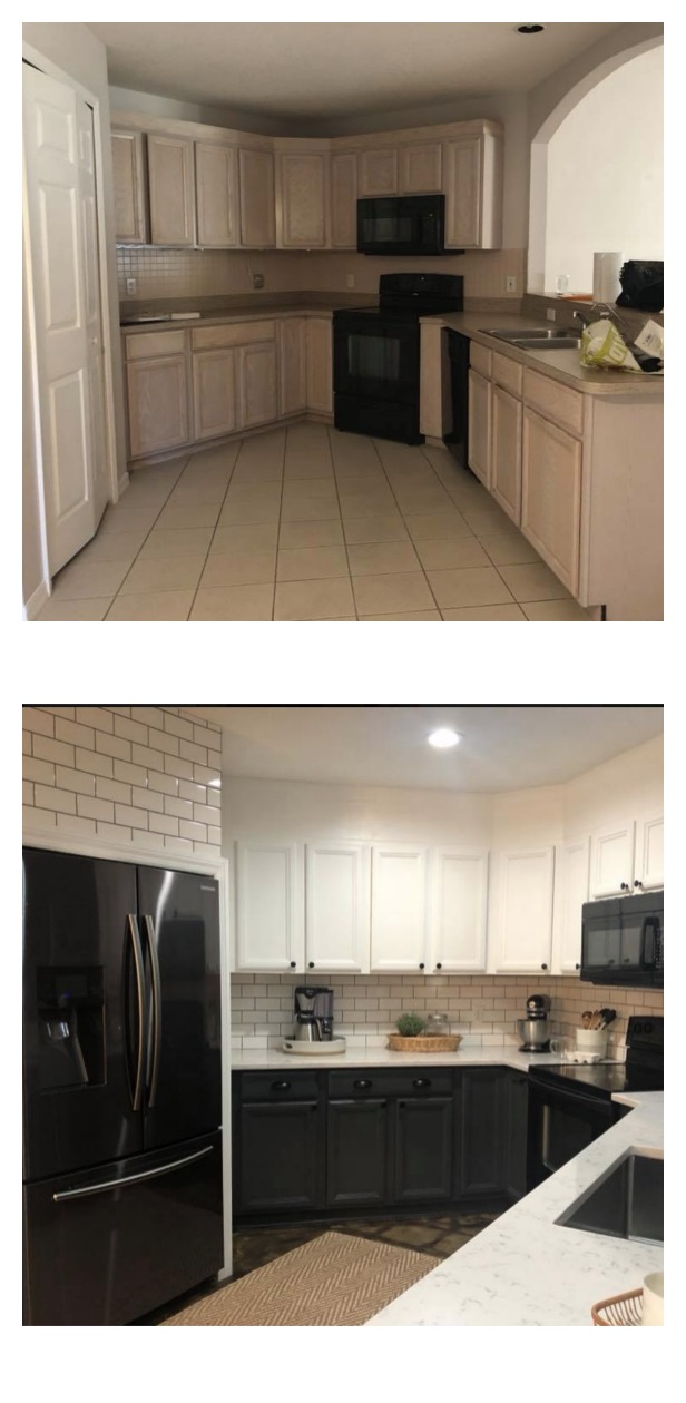 Before and After- Kitchen Painted Cabinets
