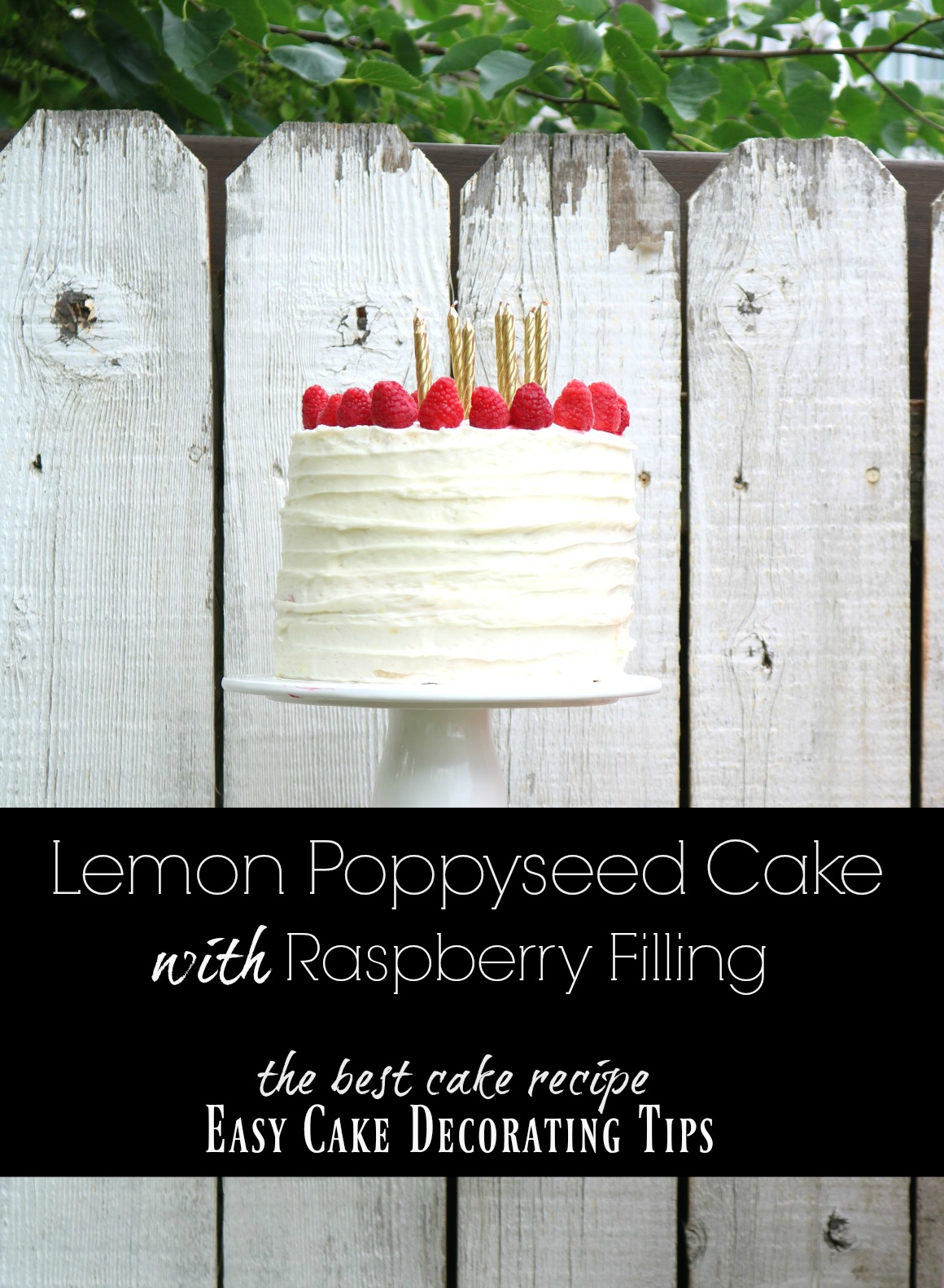 EASY- Lemon Poppyseed Raspberry Cake with Cream Cheese Frosting