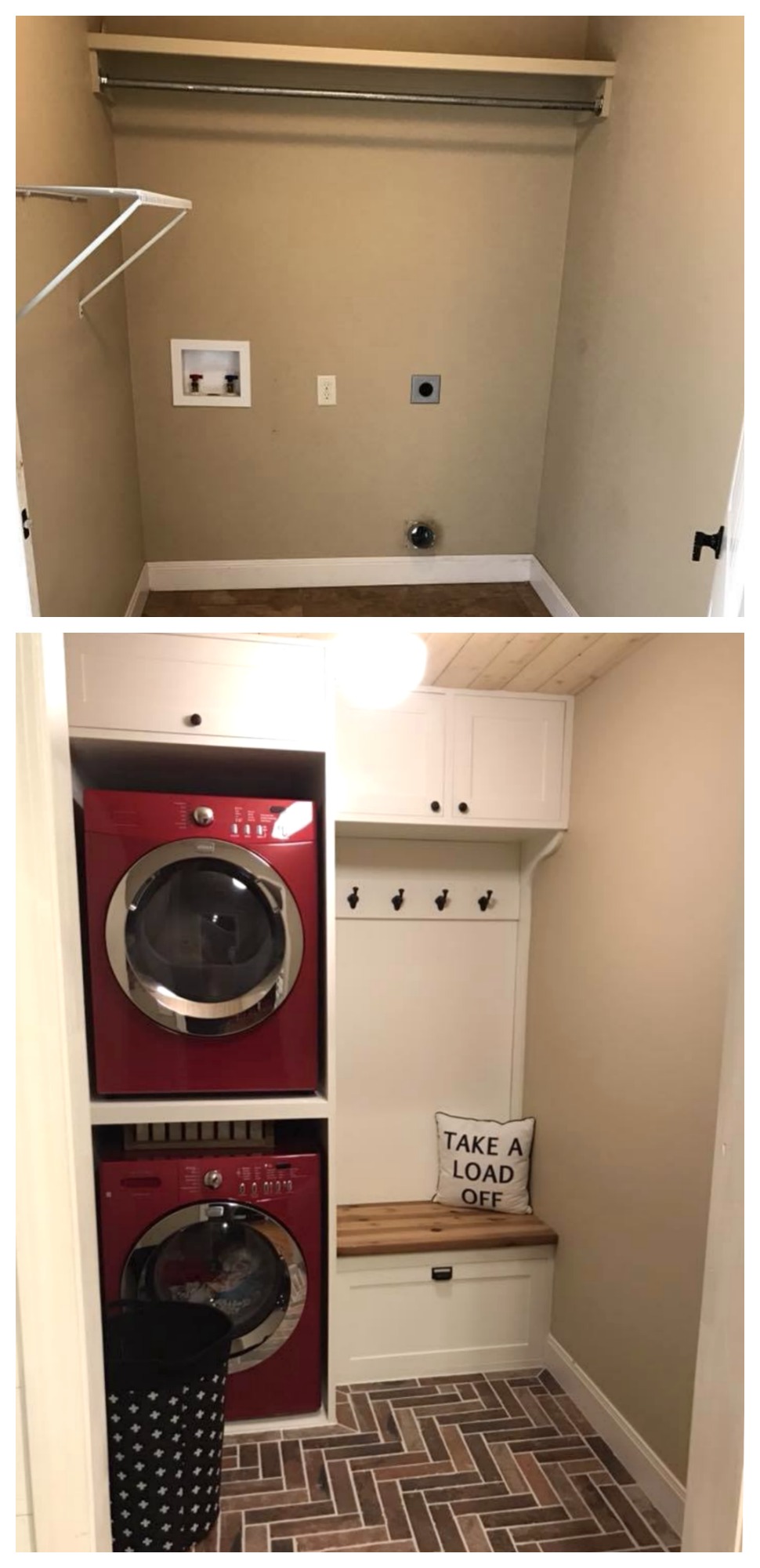 Laundry Room BEFORE and AFTER! Smart Space Saver!