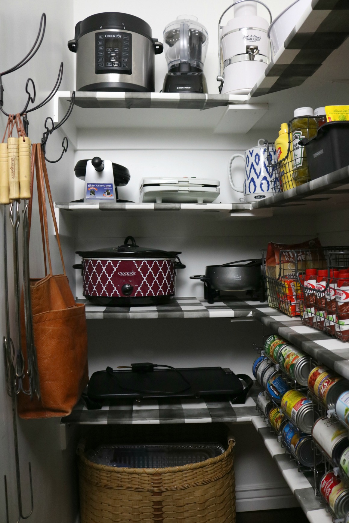 Pantry Organization with Wallpaper Shelves 