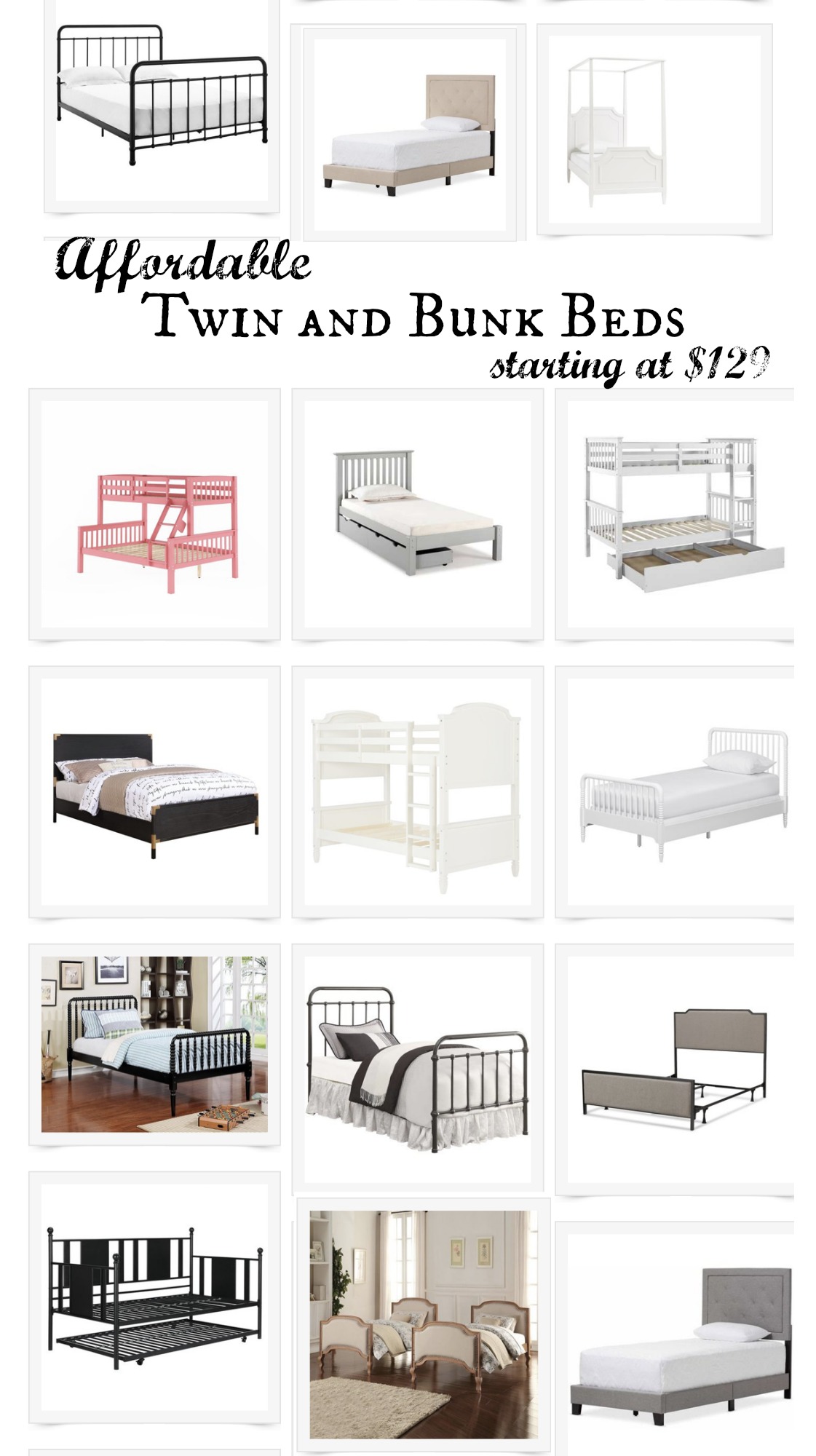 Affordable Twin and Bunk Beds- Starting at $129