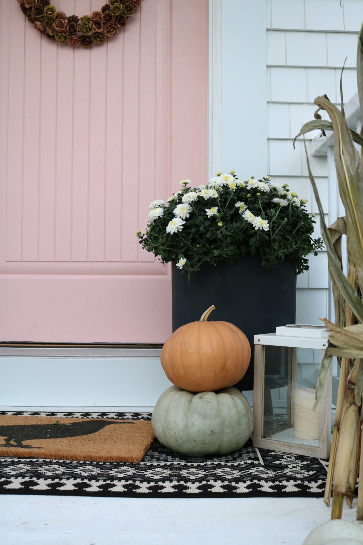 Fall Porch with Pink Touches