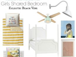 Girls Shared Bedroom Idea- Eclectic Beach Vibe