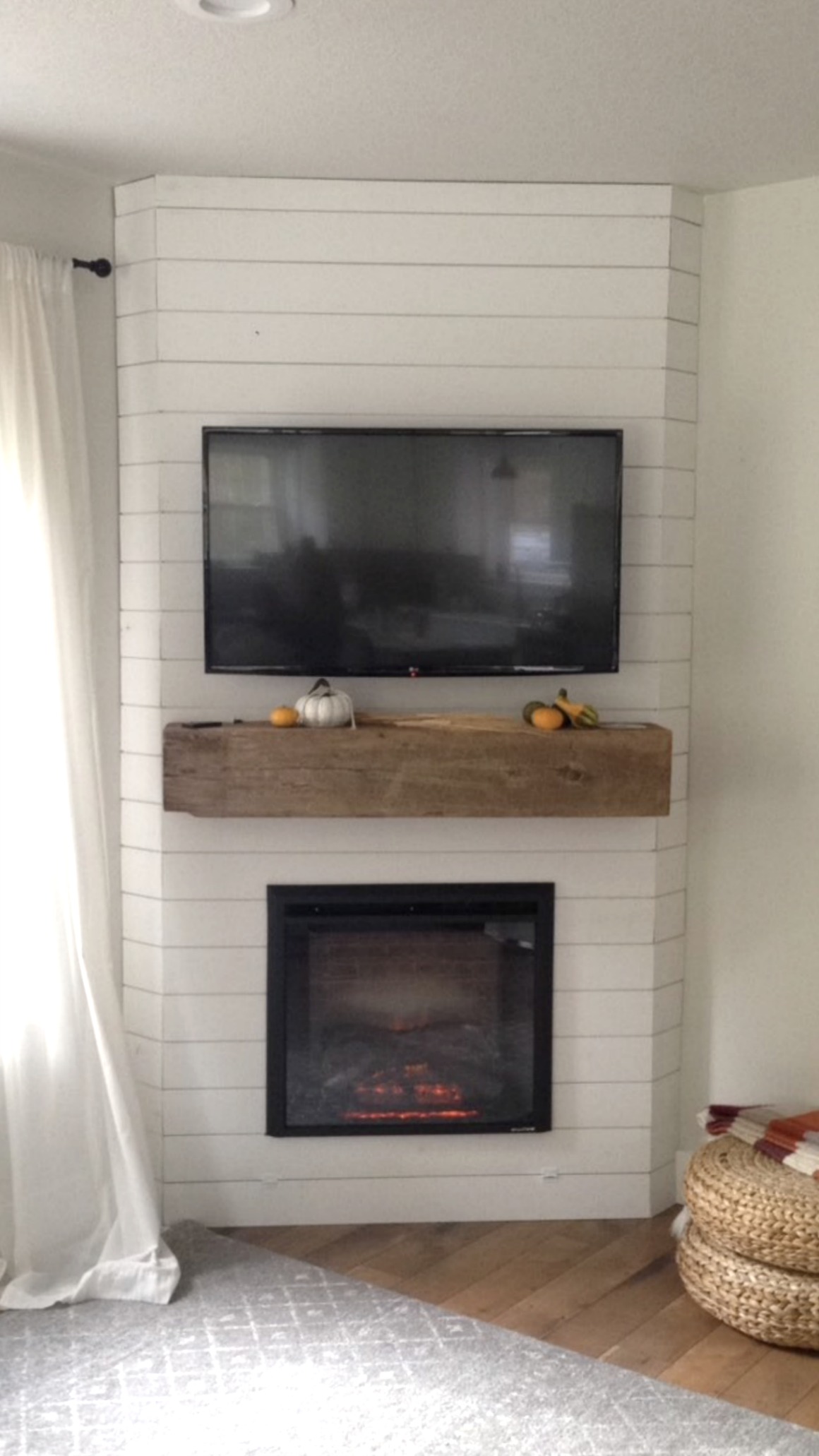 Our Painted White Brick Electric Fireplace