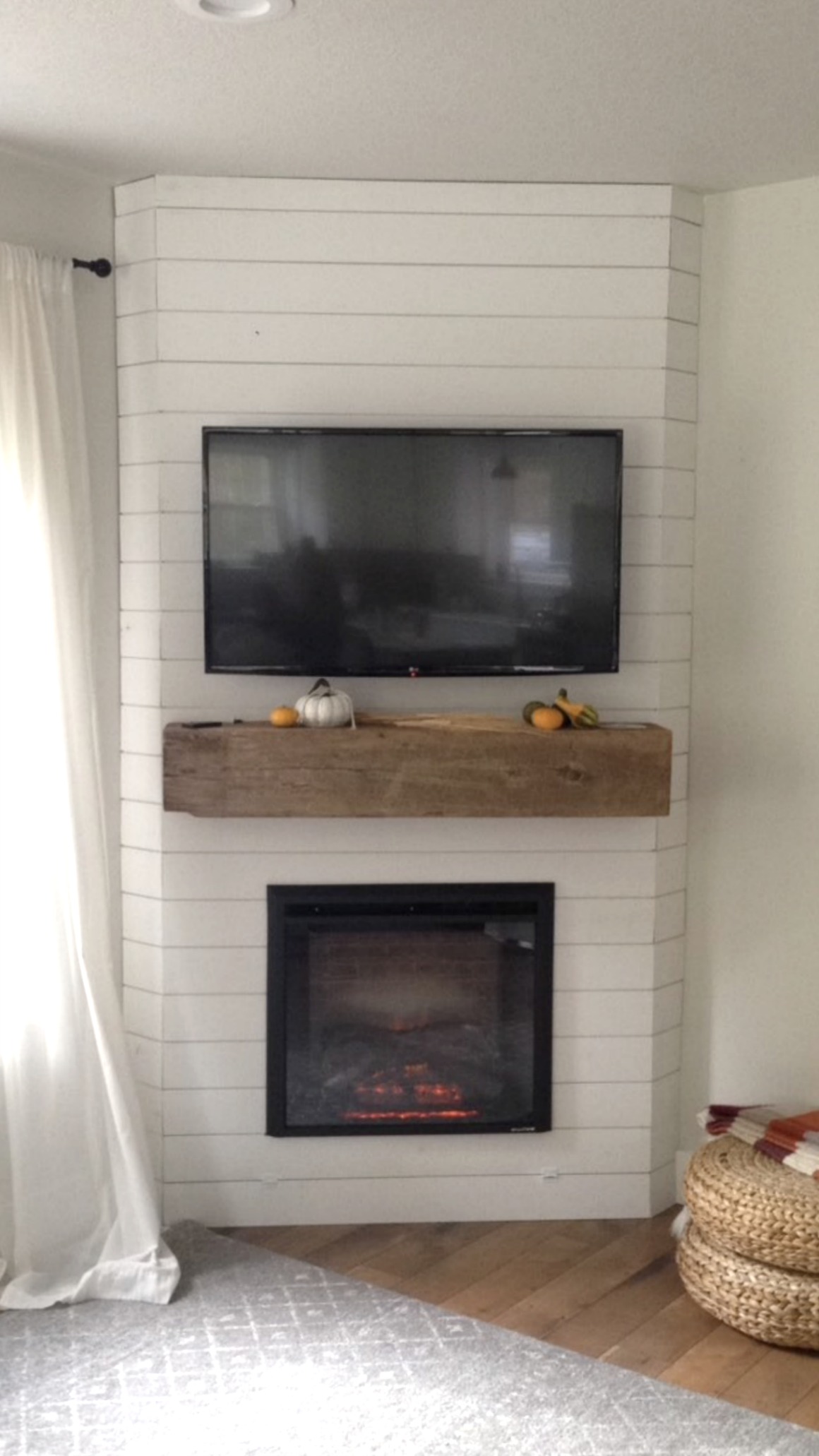 wall mounted electric fireplace on Fireplace Reveal Our Electric Brick Fireplace Nesting With Grace