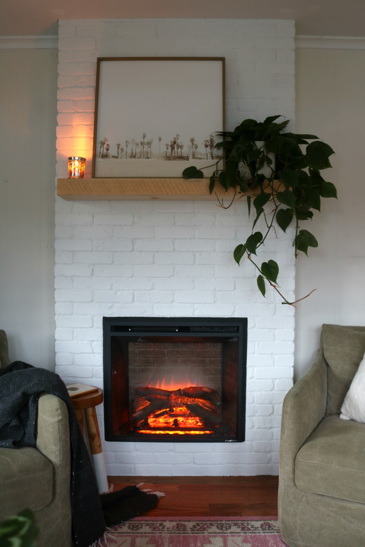 in wall fireplace electric on Fireplace Reveal Our Electric Brick Fireplace Nesting With Grace