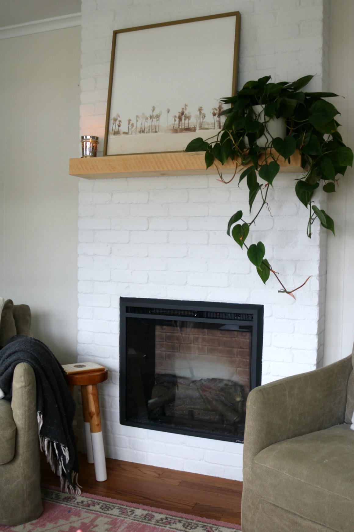 wall mounted electric fireplace on Fireplace Reveal Our Electric Brick Fireplace Nesting With Grace
