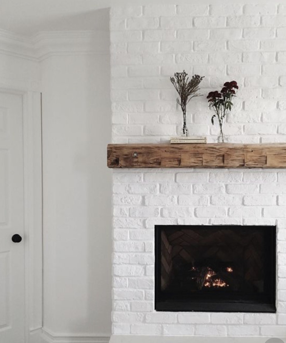 Fireplace Ideas- Painted White Brick