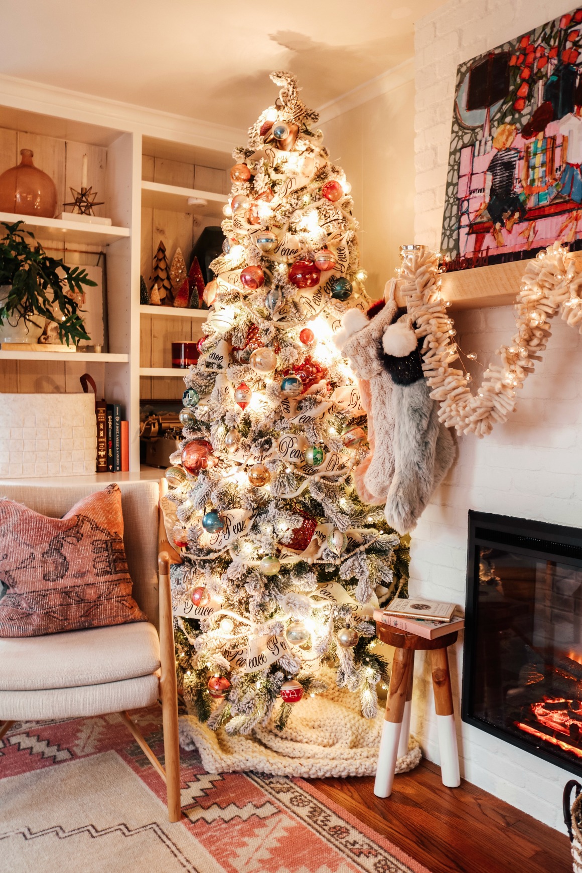 Flocked Vintage Christmas Tree
