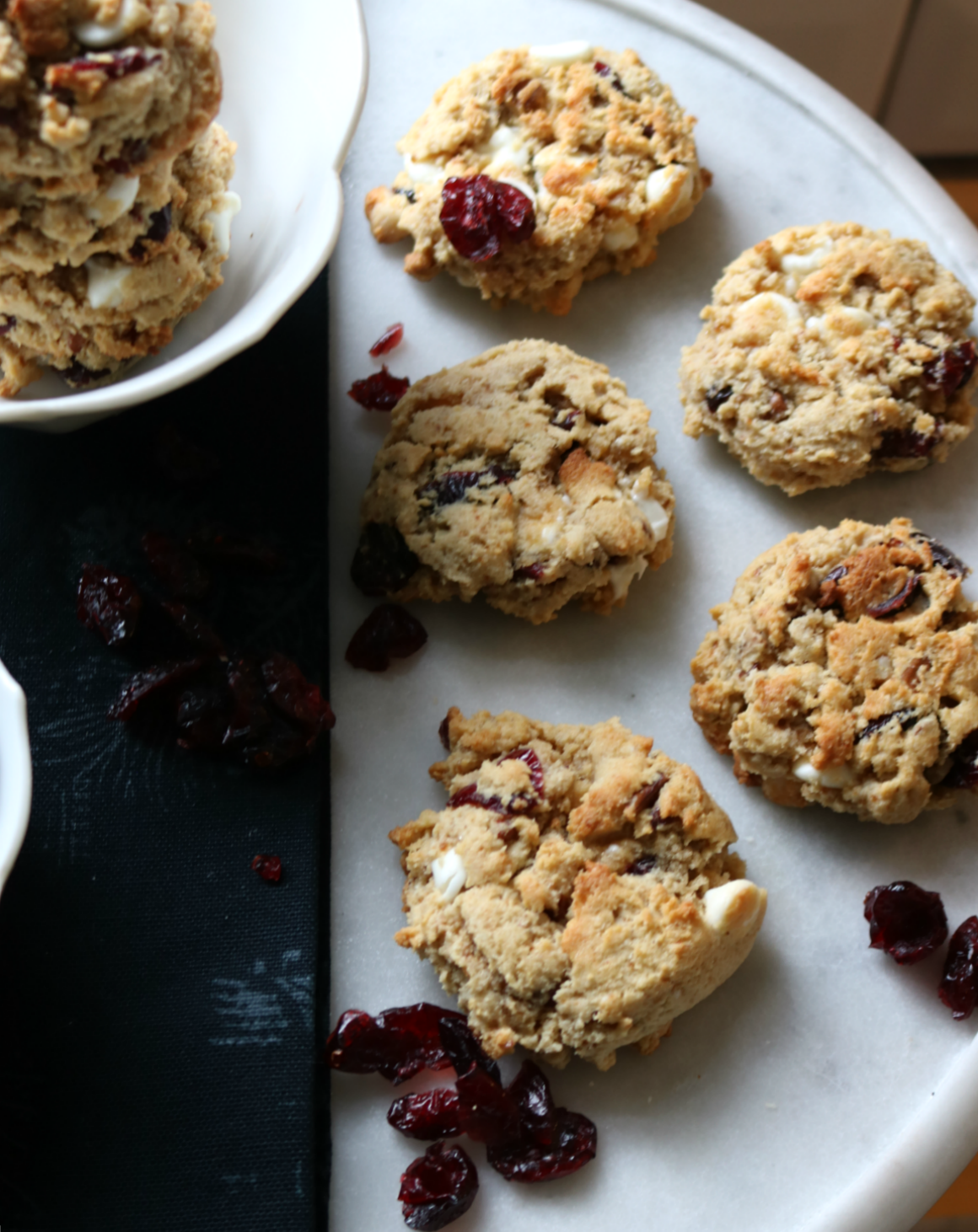 Paleo and Gluten Free Cranberry Chocolate Chip Cookies