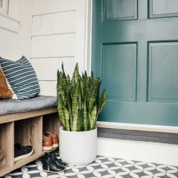 Weekend Entry Makeover with Painted Cement Tile