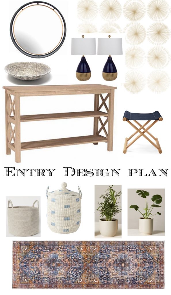 Entry Makeover with Removable Wallpaper and No Closet - Nesting With Grace