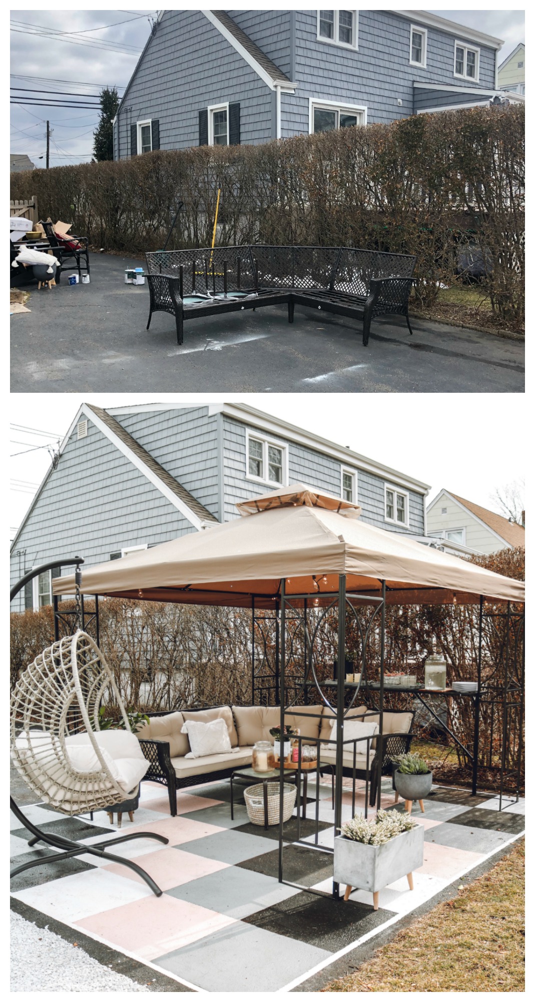 commercial outdoor furniture on Outdoor Painted Cement Patio Makeover Nesting With Grace