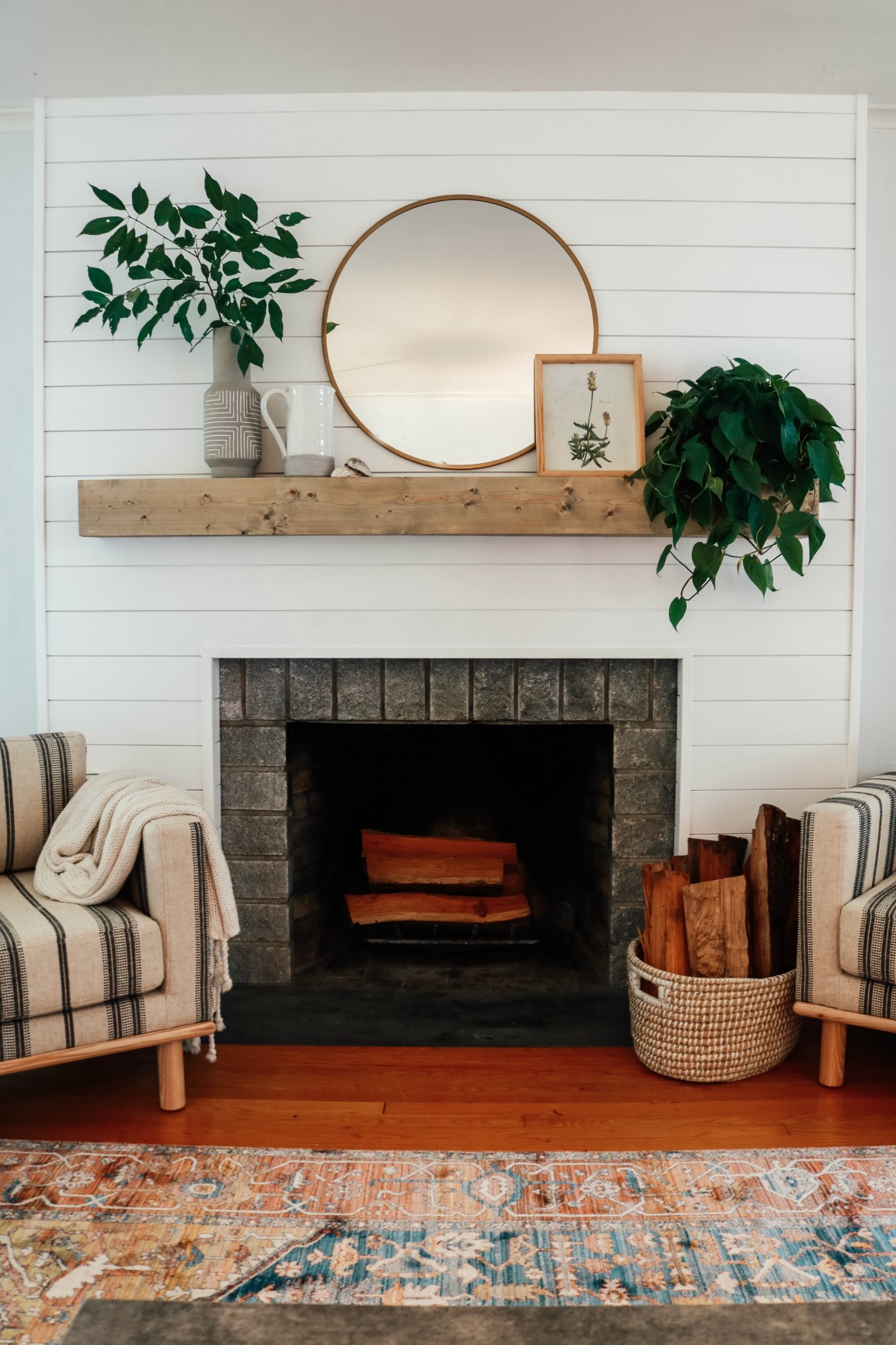 fireplace wall design ideas on Shiplap Fireplace And Diy Mantle Ditched The Old Traditional Nesting With Grace