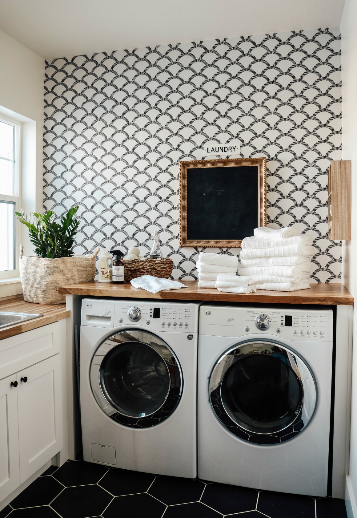 Brand New Laundry Room Gets Some Character